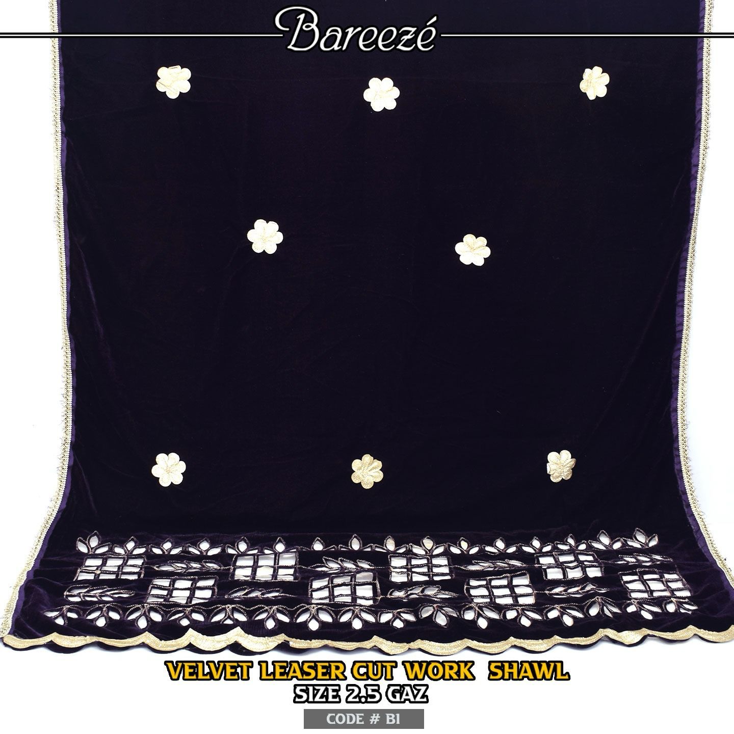 Velvet Ladies Shawl  B1